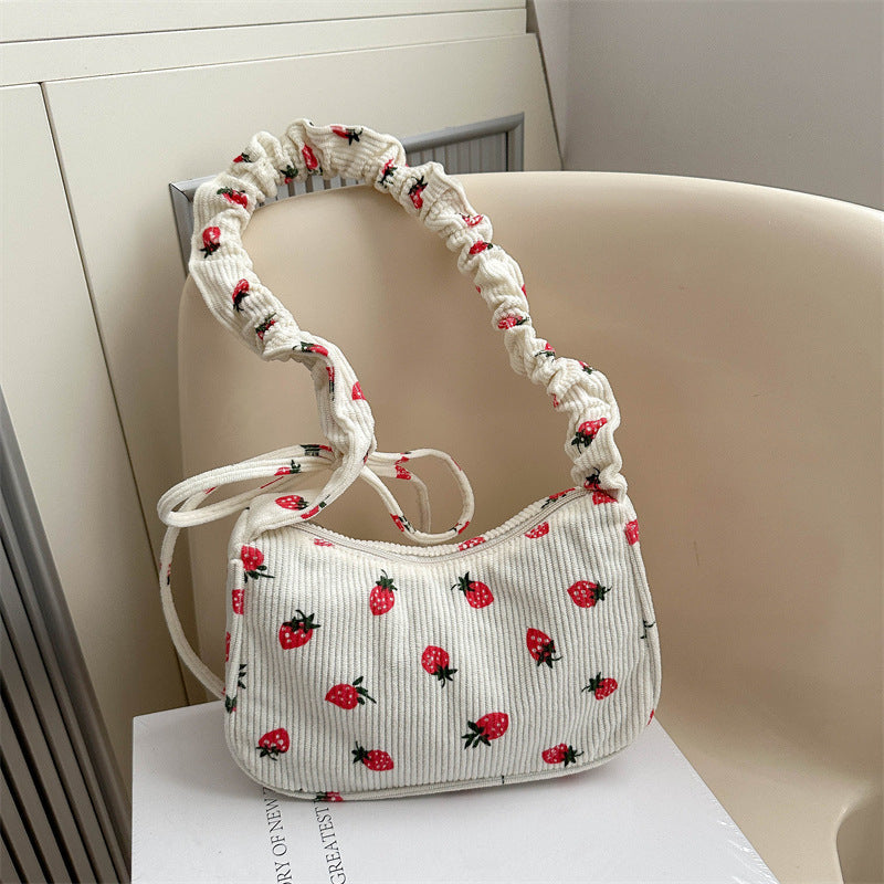 Women's Corduroy Small Square Crossbody Bag – Casual Commuter Shoulder Bag