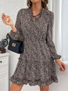Dahlia Ruffle Hem Tie Neck Mini Dress — product view 1