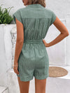 Liora Striped Notched Tie Waist Romper — product view 11
