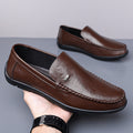 Men's Genuine Leather Slip-On Loafers | Breathable Suede Casual Shoes with Non-Slip Rubber Sole