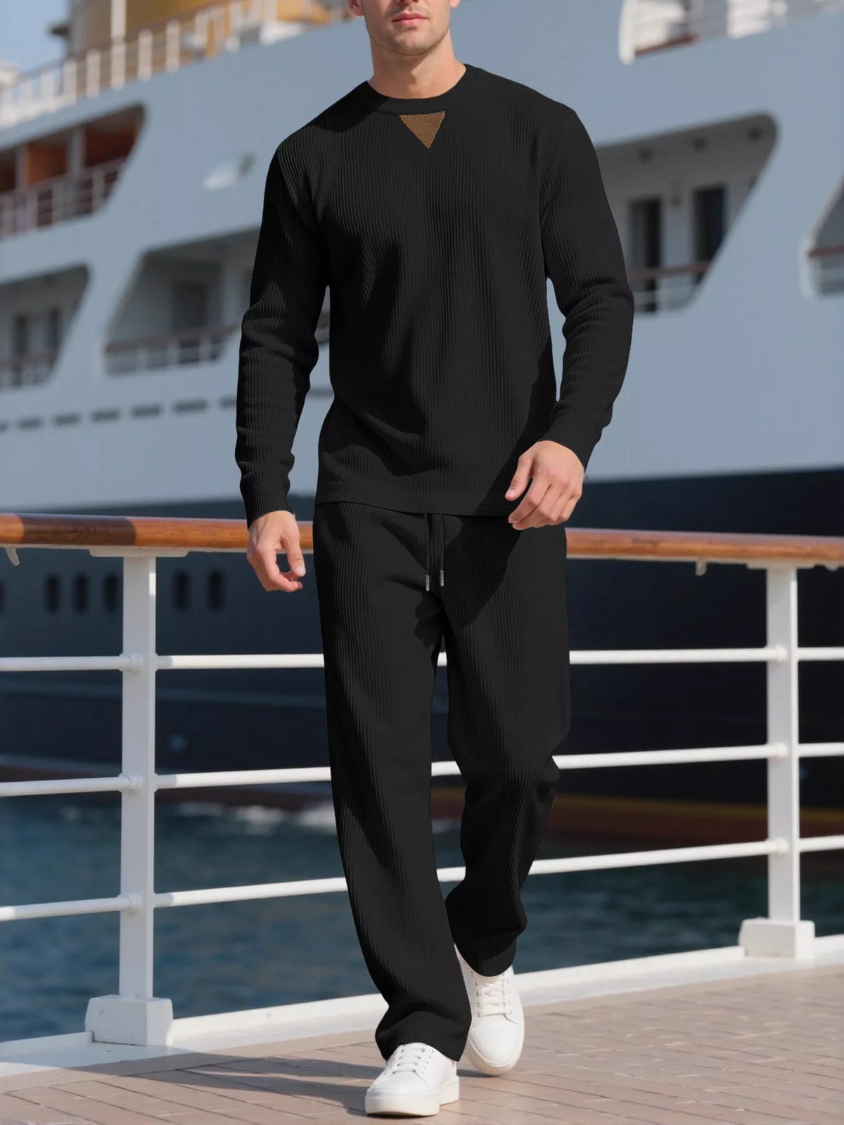 Men's Plus Size Crewneck Sweatshirt & Jogger Set