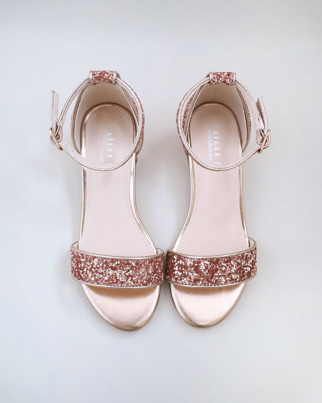Rock Glitter Low Block Heel Girls Sandals