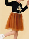 Storybook Horse Long-Sleeve Tulle Dress — product view 1