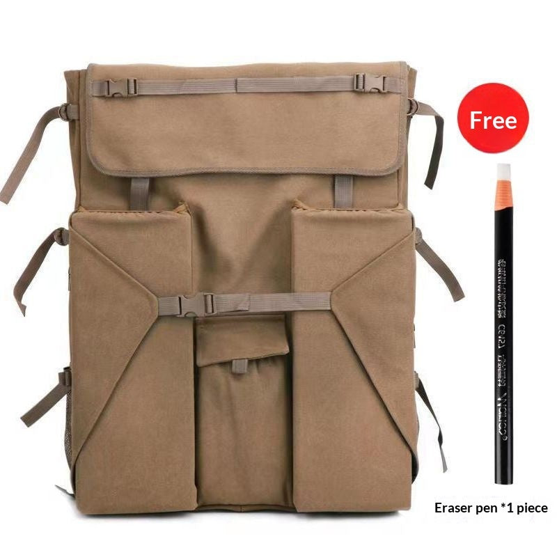Large Canvas Art Drawing Backpack – Oxford Cloth Artist Bag | Extra Thick, 4K Black