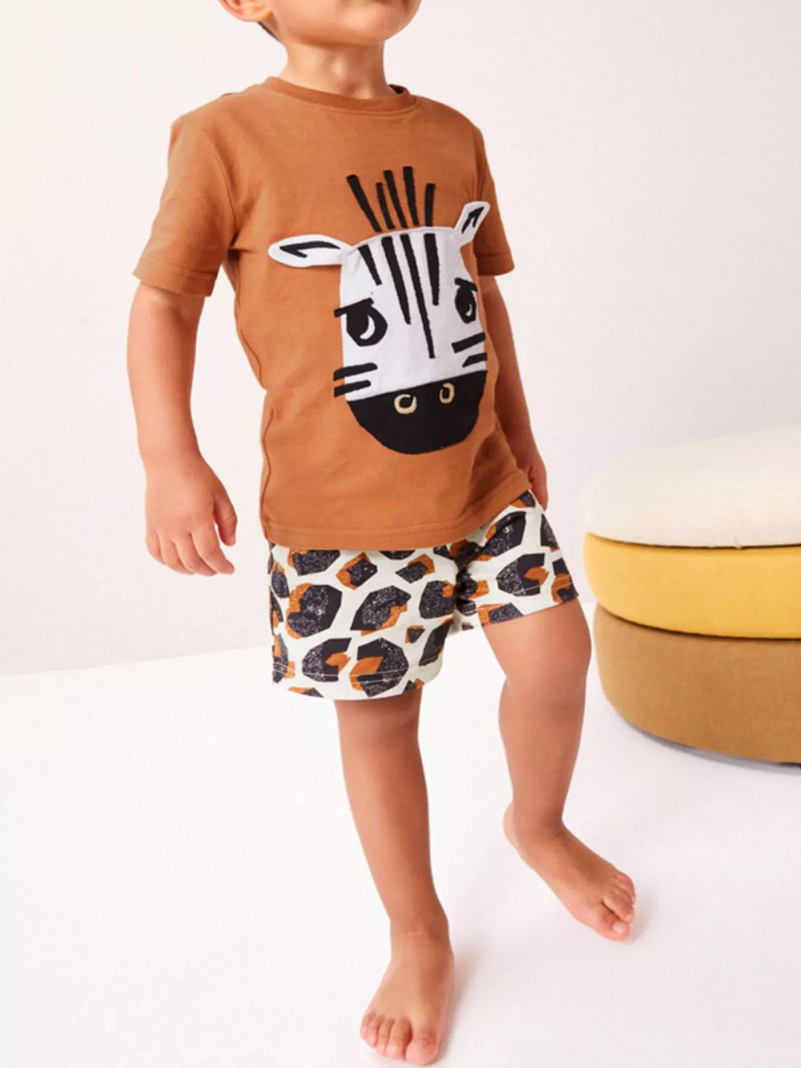 Clover Club Zebra Face T-Shirt and Shorts Set