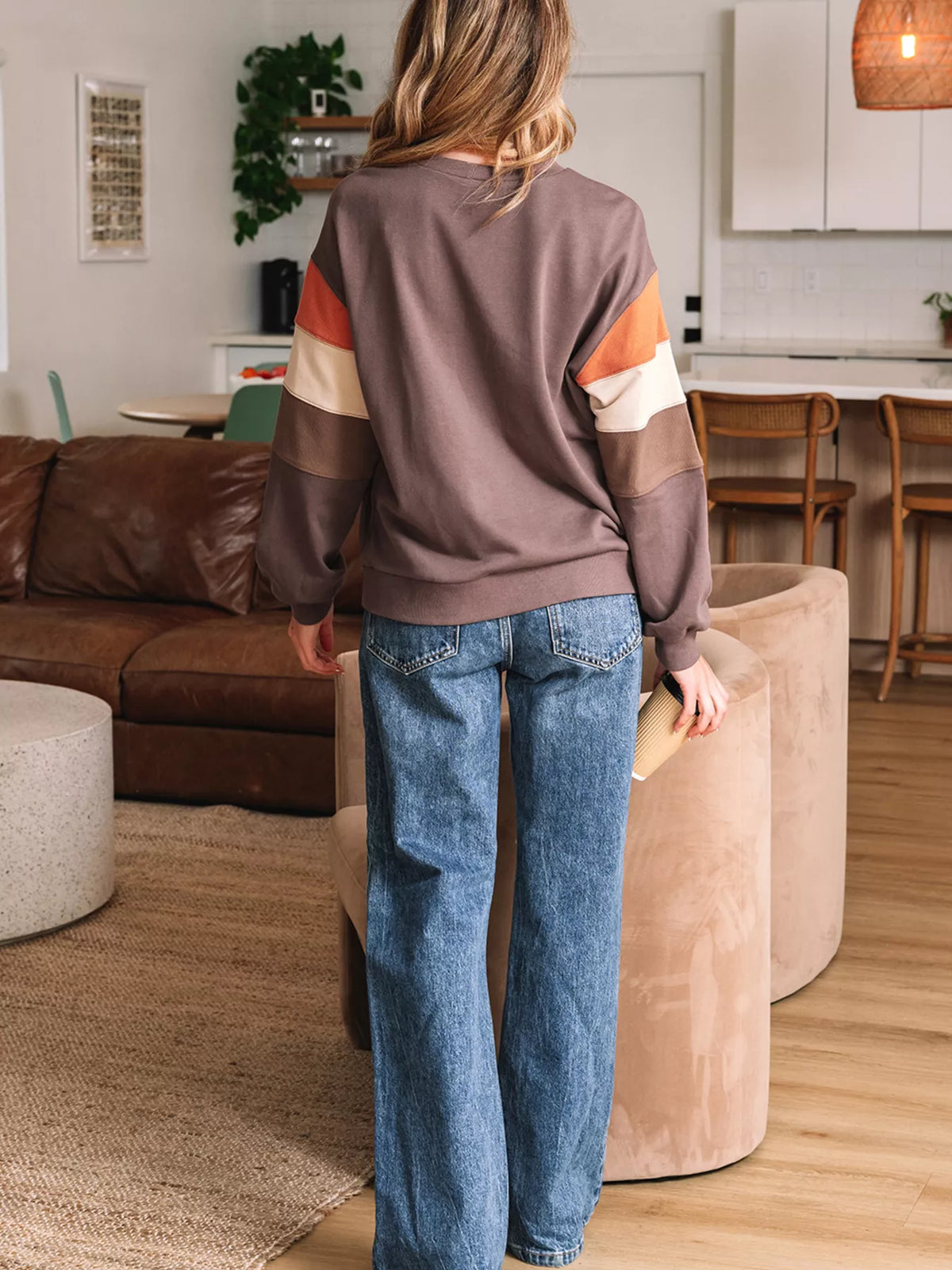Color-Block Drop-Shoulder Sweatshirt
