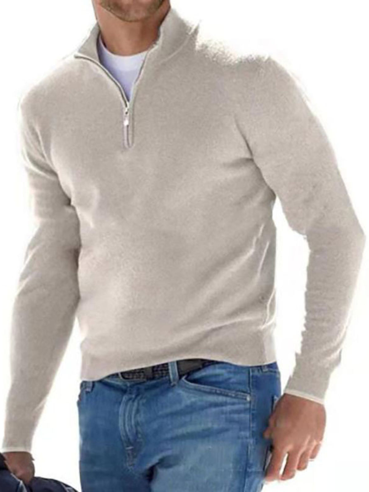 Men's Plus Size Quarter-Zip Sweater