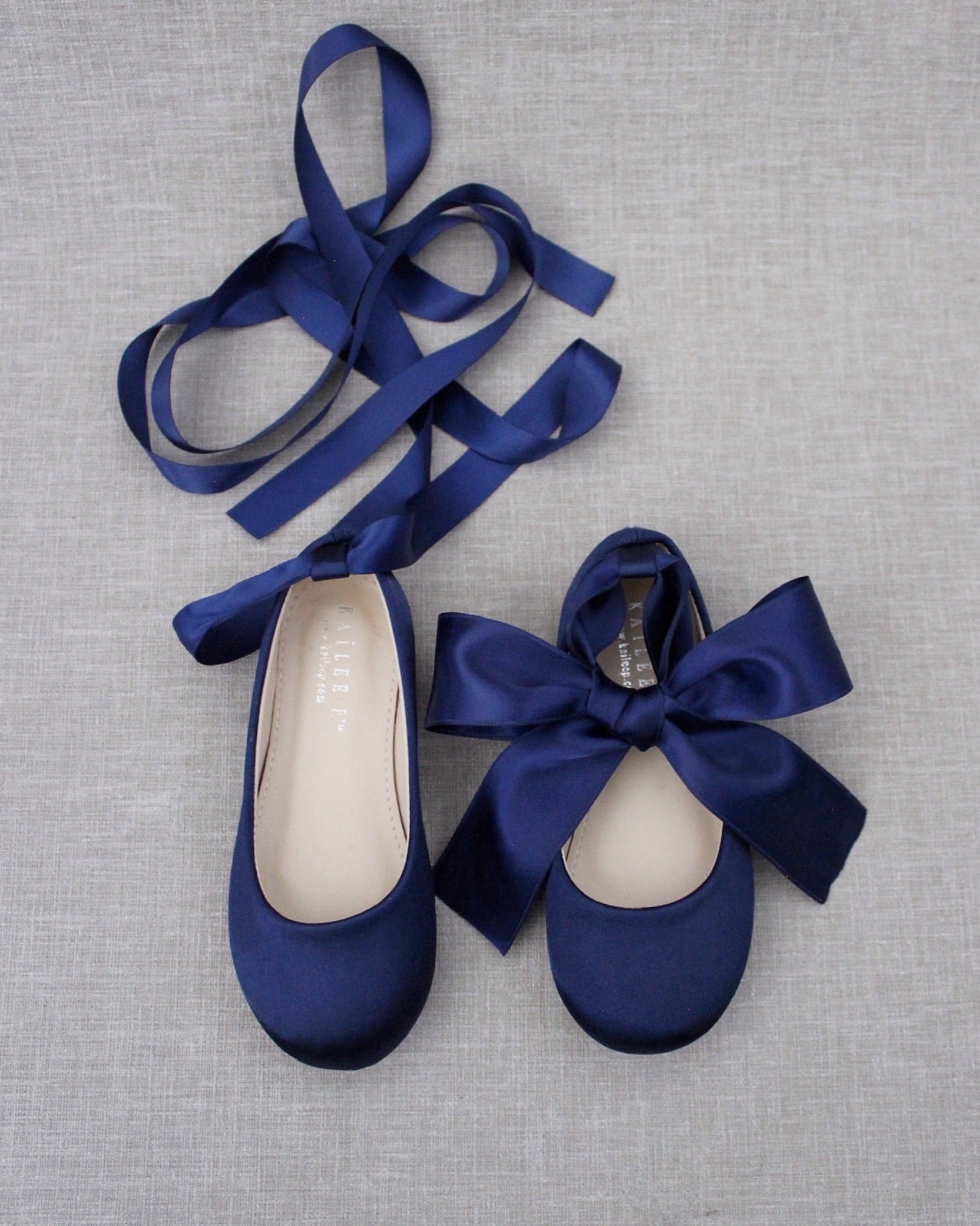 Satin Ballet Flats with Ankle Tie or Ballerina Lace Up