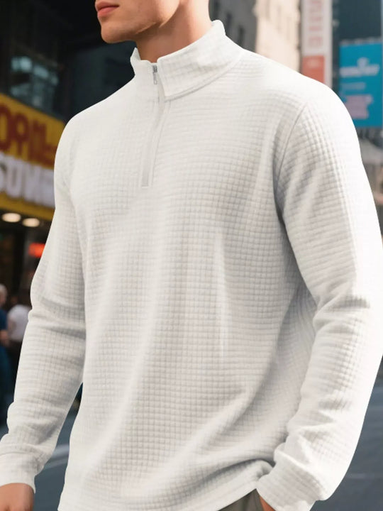Another view: Men's Waffle-Knit Quarter-Zip Sweatshirt
