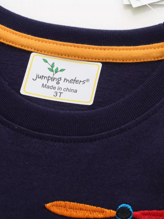 Another view: Kids' Helicopter Cotton T-Shirt – Black