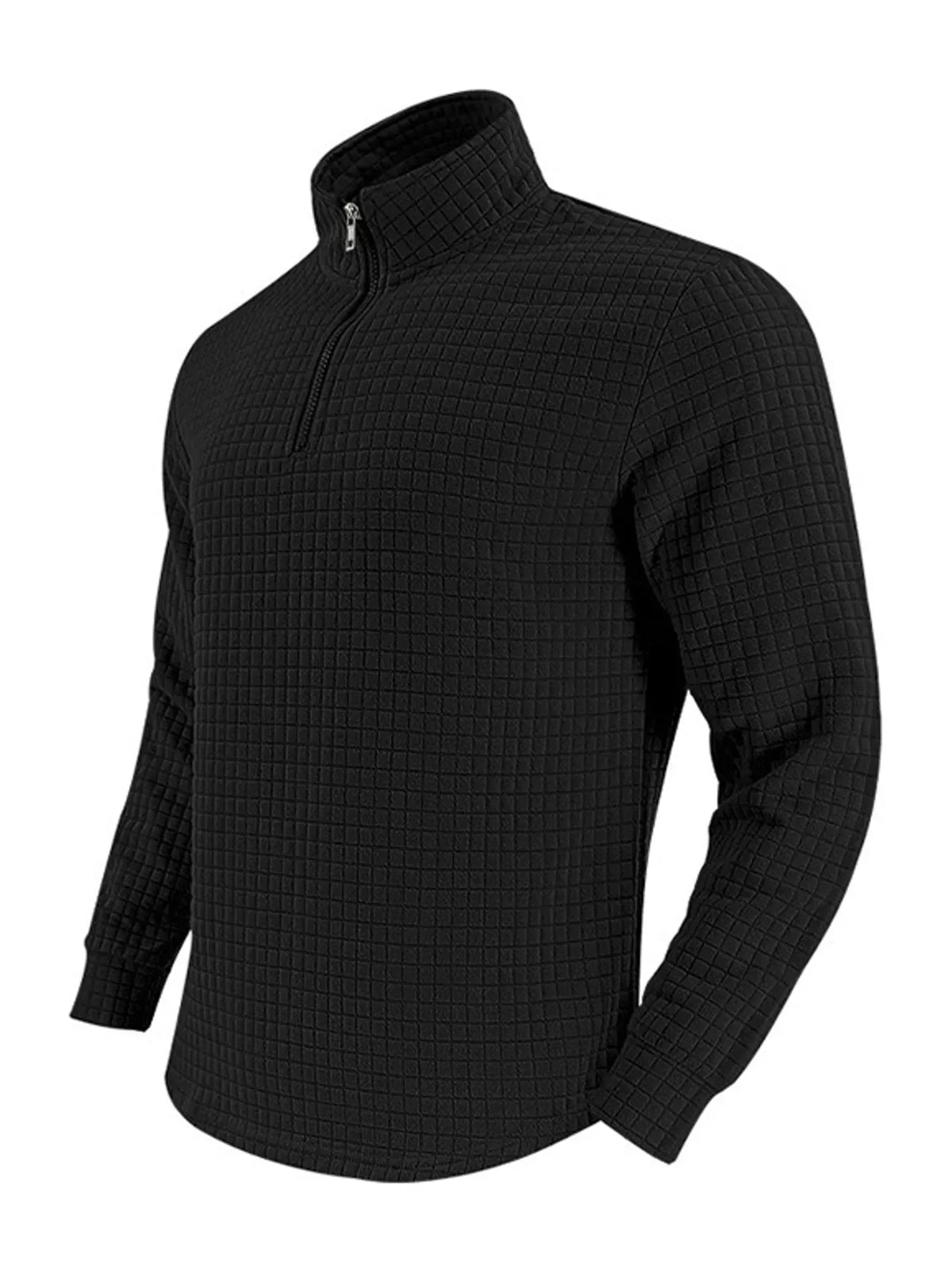 Men's Waffle-Knit Quarter-Zip Sweatshirt — photo 11