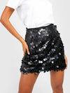 Oversized-sequin party mini skirt