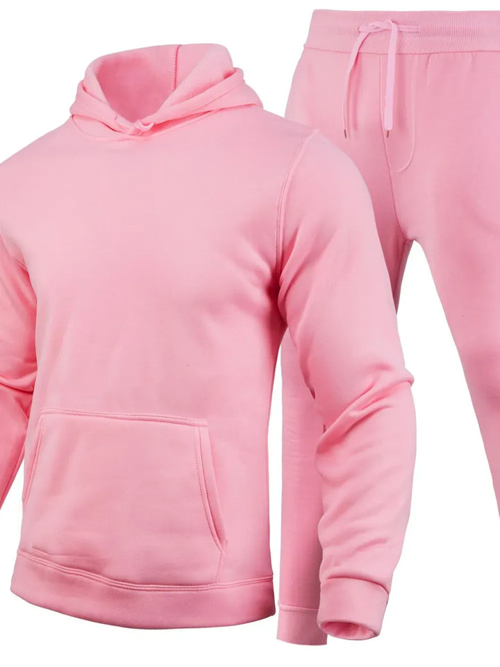 Men's Full Size Long Sleeve Hoodie and Pants Set Plus Size