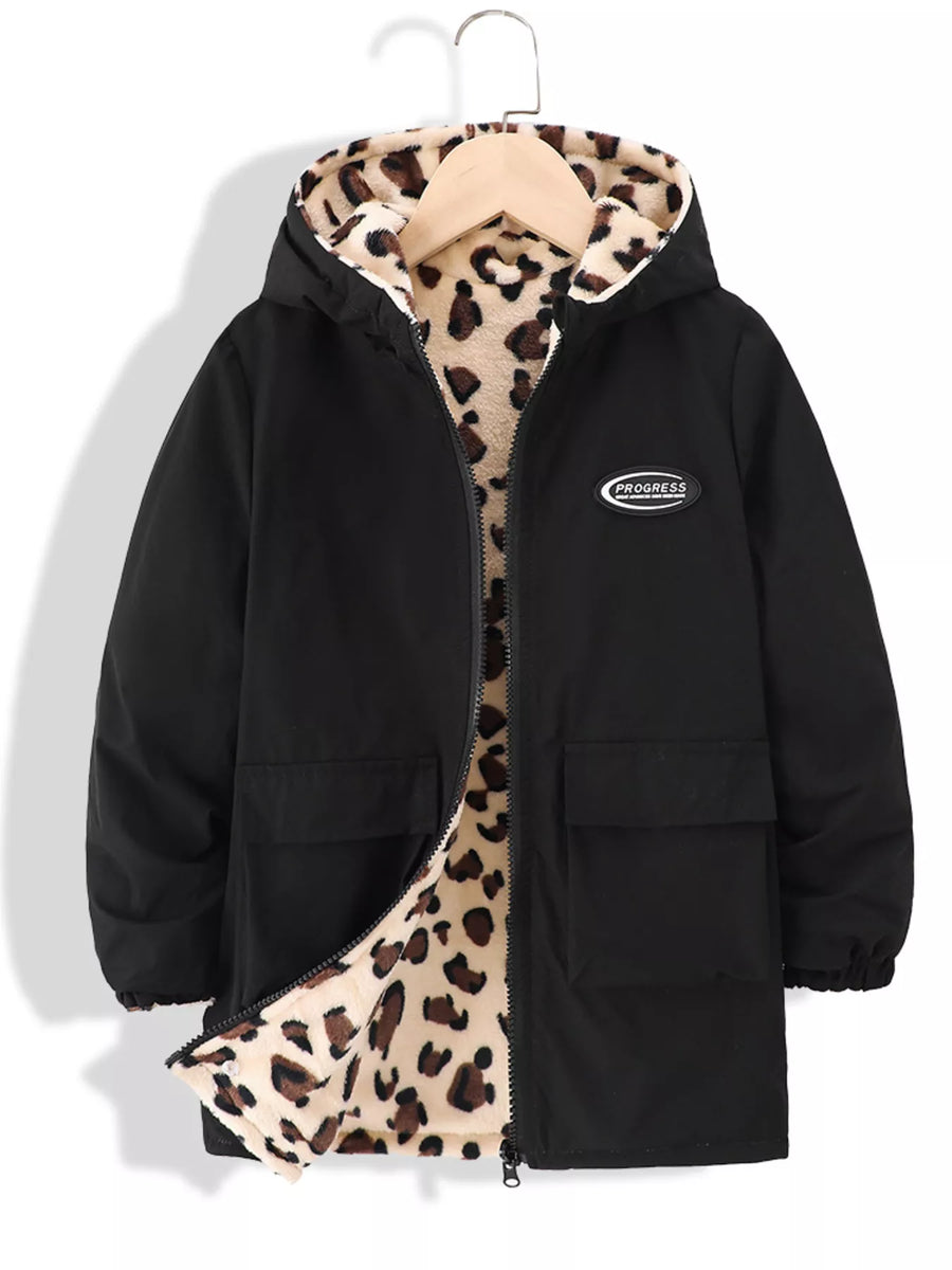 Scout Club Hooded Leopard Lined Warm Jacket