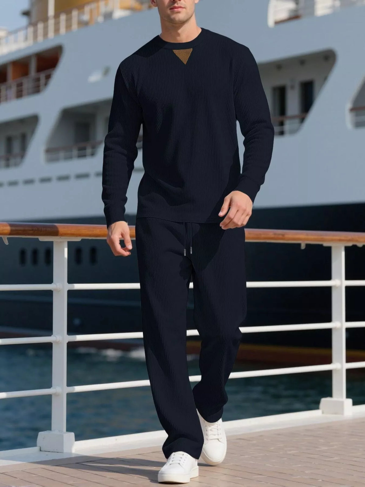 Men's Plus Size Crewneck Sweatshirt & Jogger Set