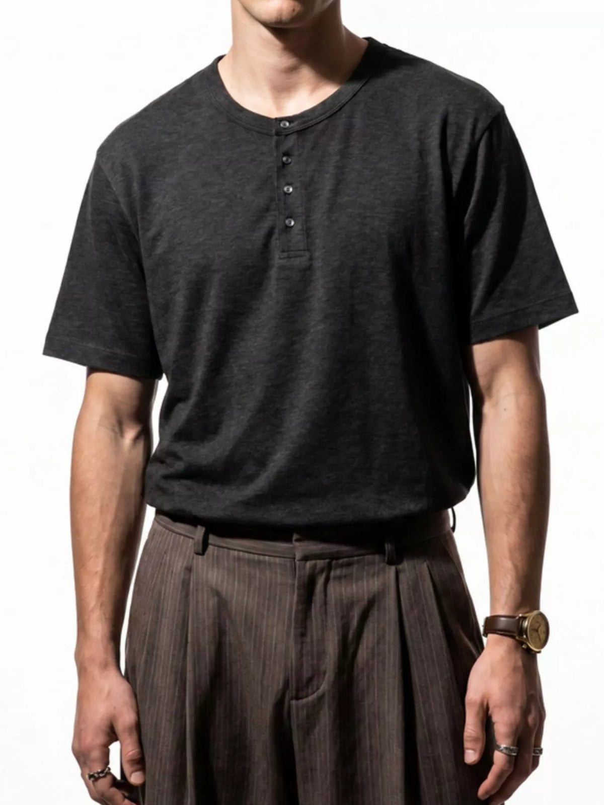 Men’s Short-Sleeve Cotton-Blend Henley