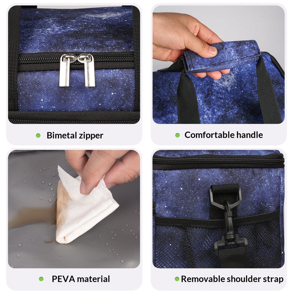 Insulated Tote Bag - Foldable Oxford Fabric Cooler Lunch Bag for Women