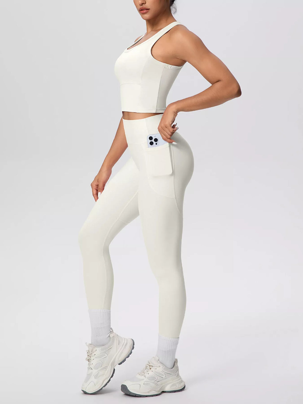 Scoop-Neck Tank & High-Waisted Leggings Set