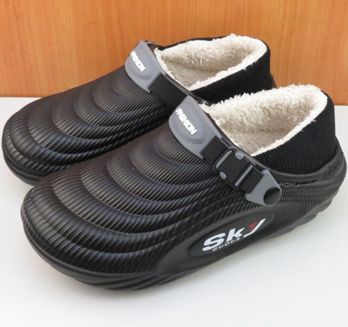 Men's Anti-Slip Cotton Slippers - Extra Thick Sole for Indoor & Outdoor Use