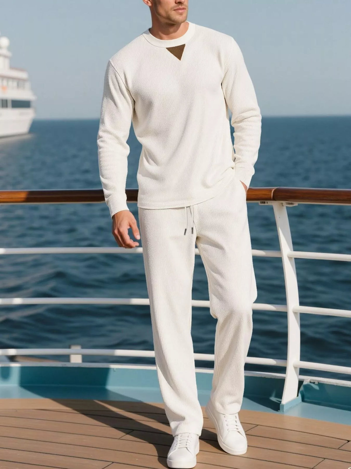 Men's Plus Size Crewneck Sweatshirt & Jogger Set