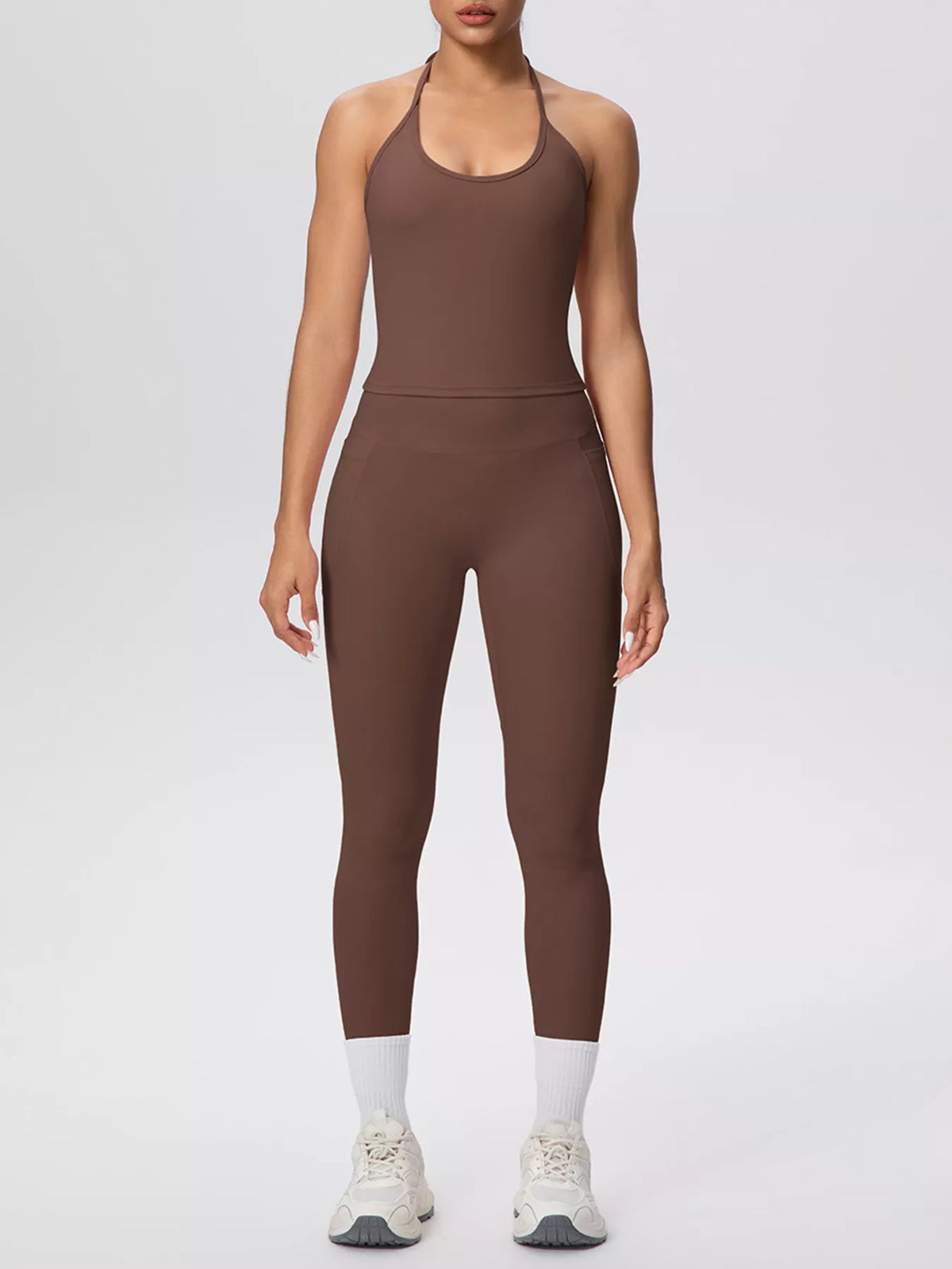 Halter Cami & High-Waisted Leggings Set