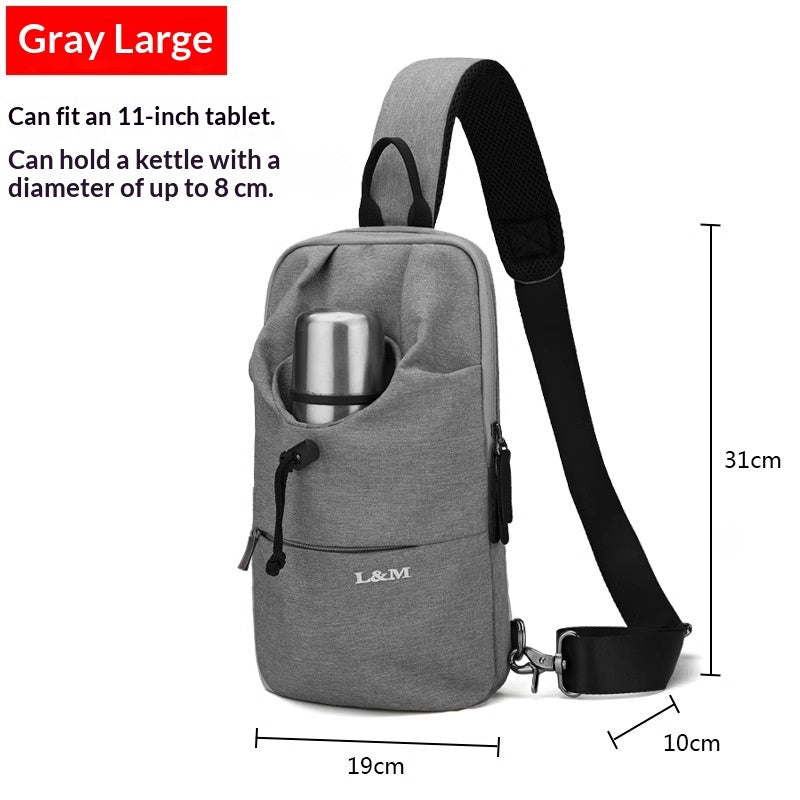 Men's Large Capacity Crossbody Chest Bag - Waterproof Oxford Cloth Cycling Sling Bag by Sarah Express