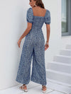 Noelle Printed Square Neck Puff Sleeve Jumpsuit — product view 32