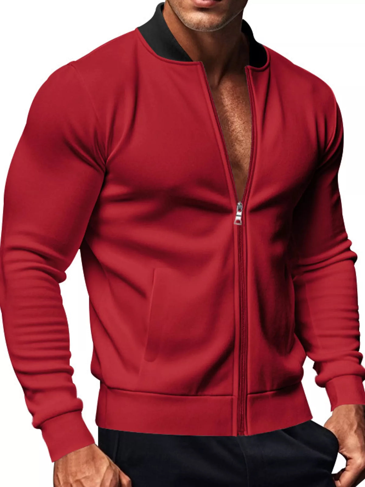 Men's Classic-Fit Zip-Up Bomber Jacket with Pockets — photo 32