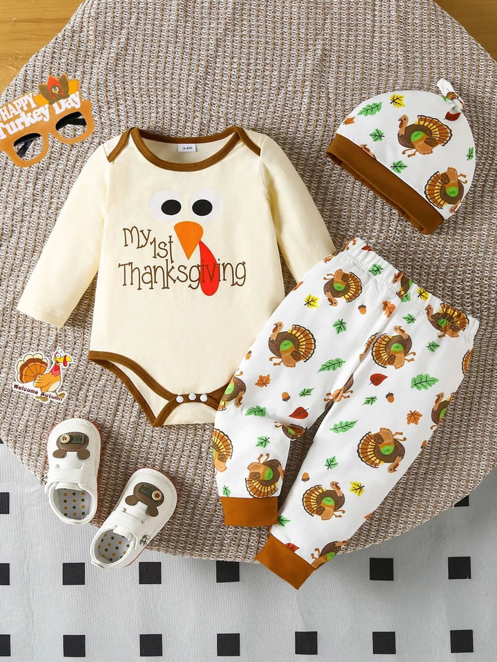 Adventure Club My 1st Thanksgiving Turkey Graphic 3-Piece Set — product view 1