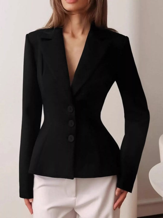 Another view: Lapel Collar Button Up Blazer