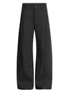 Noir Volume-Pleat Trousers for men