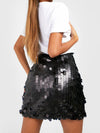 Oversized-sequin party mini skirt
