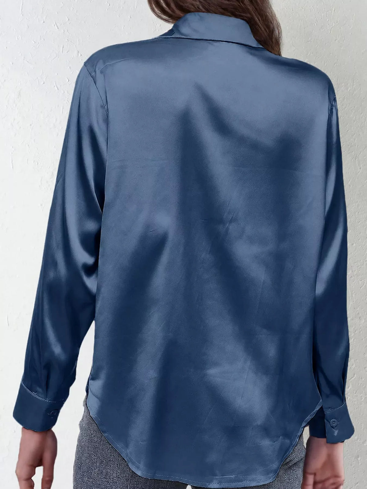 Women's Satin High-Low Button-Down Shirt — photo 28