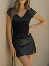 Aurelia Lace V-Neck Slim Fit T-Shirt — product view 3