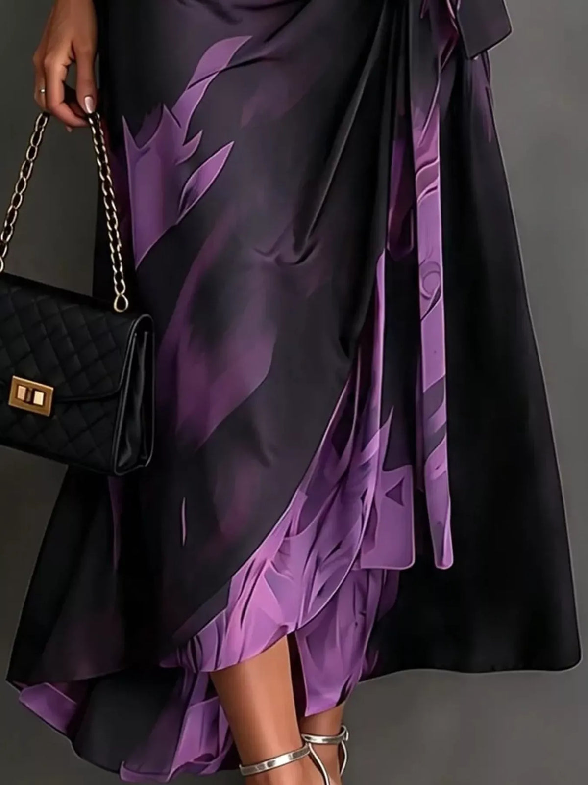 Women's High-Low Surplice Dress with Tie Waist — photo 22