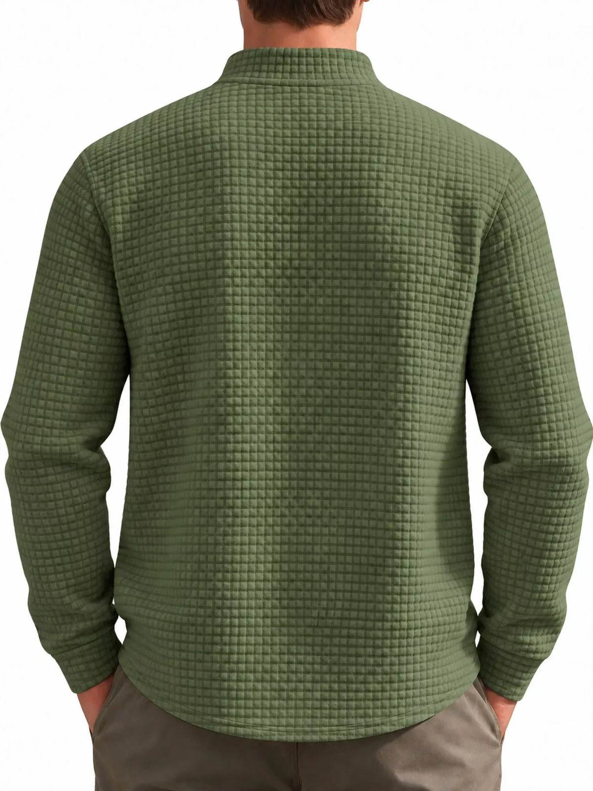 Men's Waffle-Knit Quarter-Zip Sweatshirt — photo 16