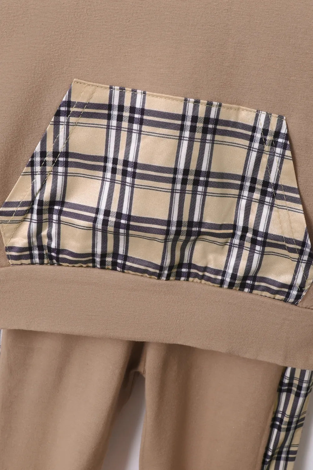 Plaid Hooded Top & Pants Set