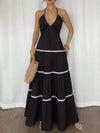 Aurelia Halter Neck Pleated Maxi Dress — product view 2