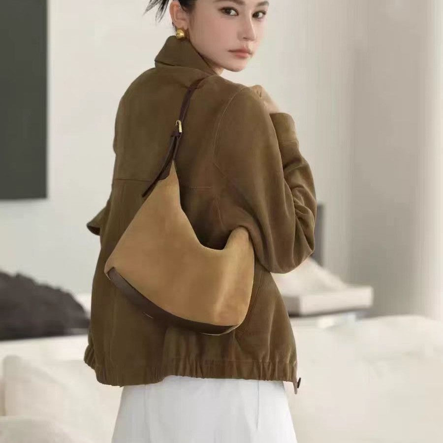 Retro Matte Textured Tote Bag – Versatile High-End Crossbody for Women