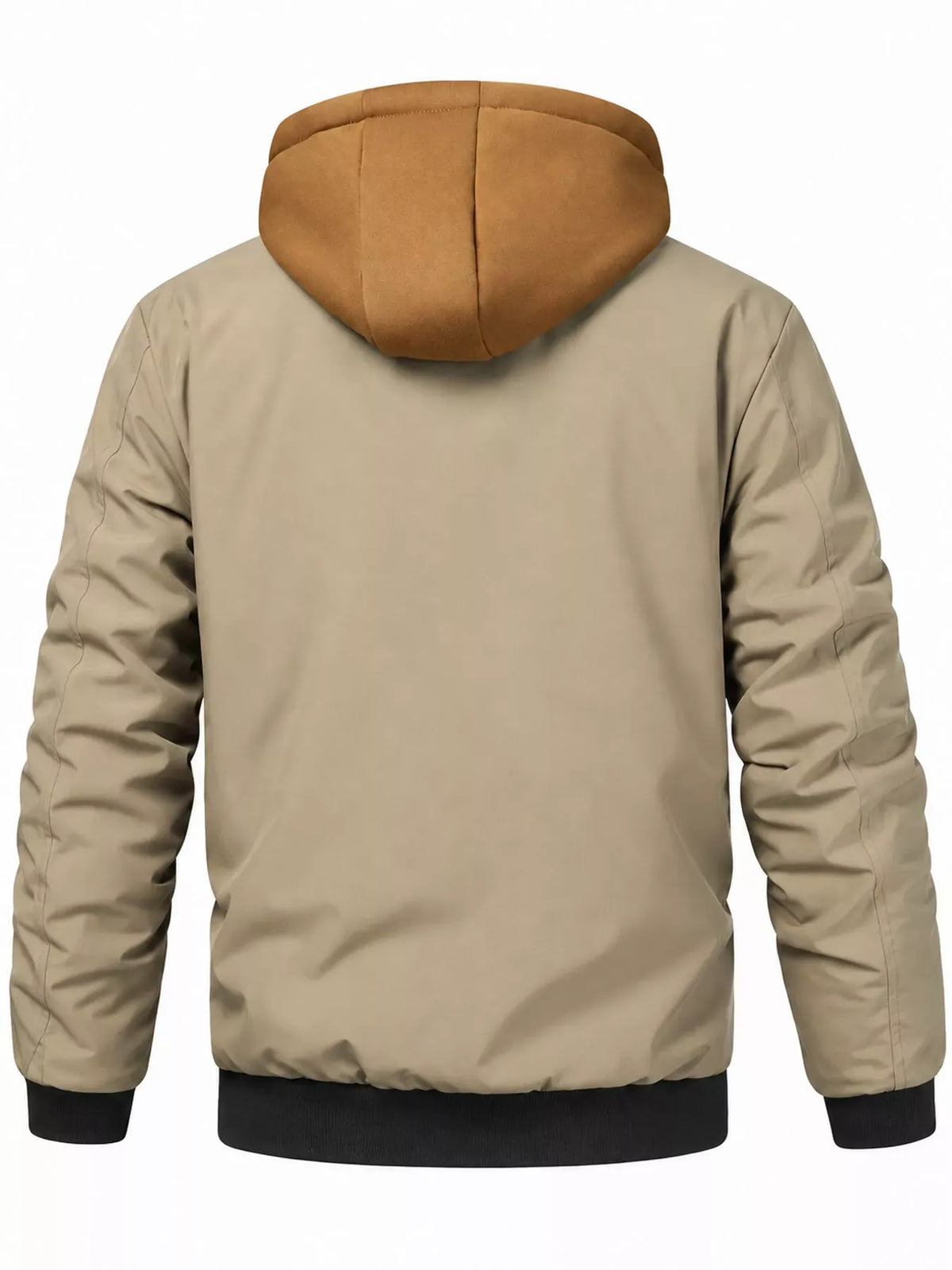 Men's Full Size Casual Quilted Lined Hooded Bomber Jacket Plus Size — photo 11