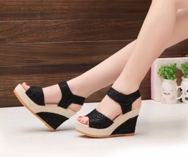 Women's Cutout Platform Sandals | Waterproof Open-Toe Cowhide Heels