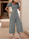 Noelle Printed Square Neck Puff Sleeve Jumpsuit — product view 27