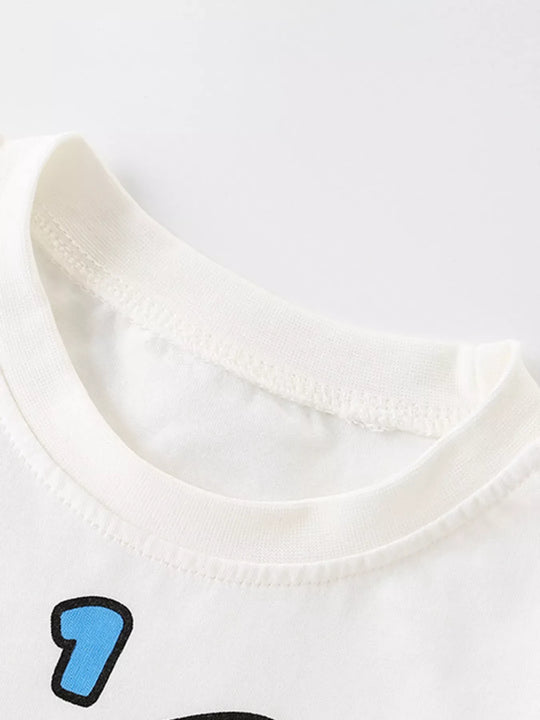 Another view: Kids’ Rocket Graphic Cotton T-Shirt — White