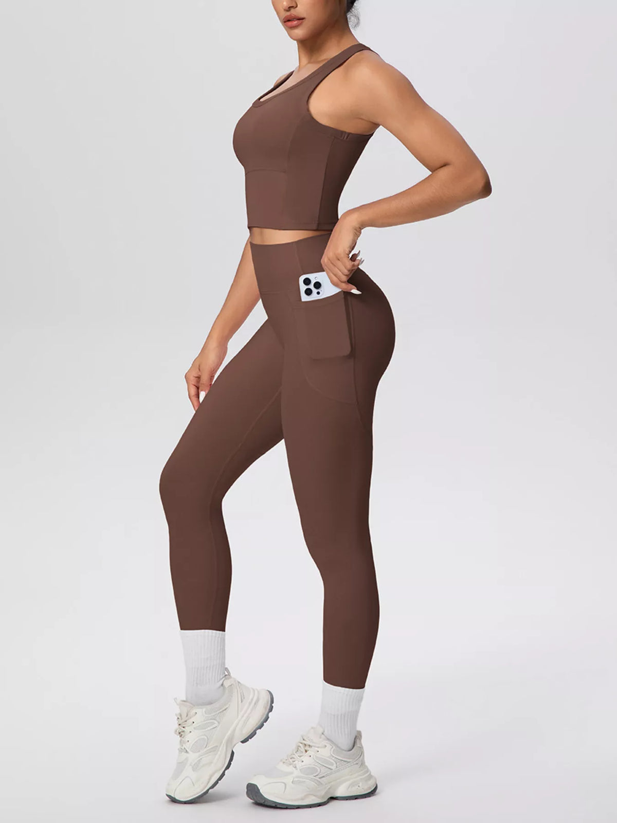 Scoop-Neck Tank & High-Waisted Leggings Set