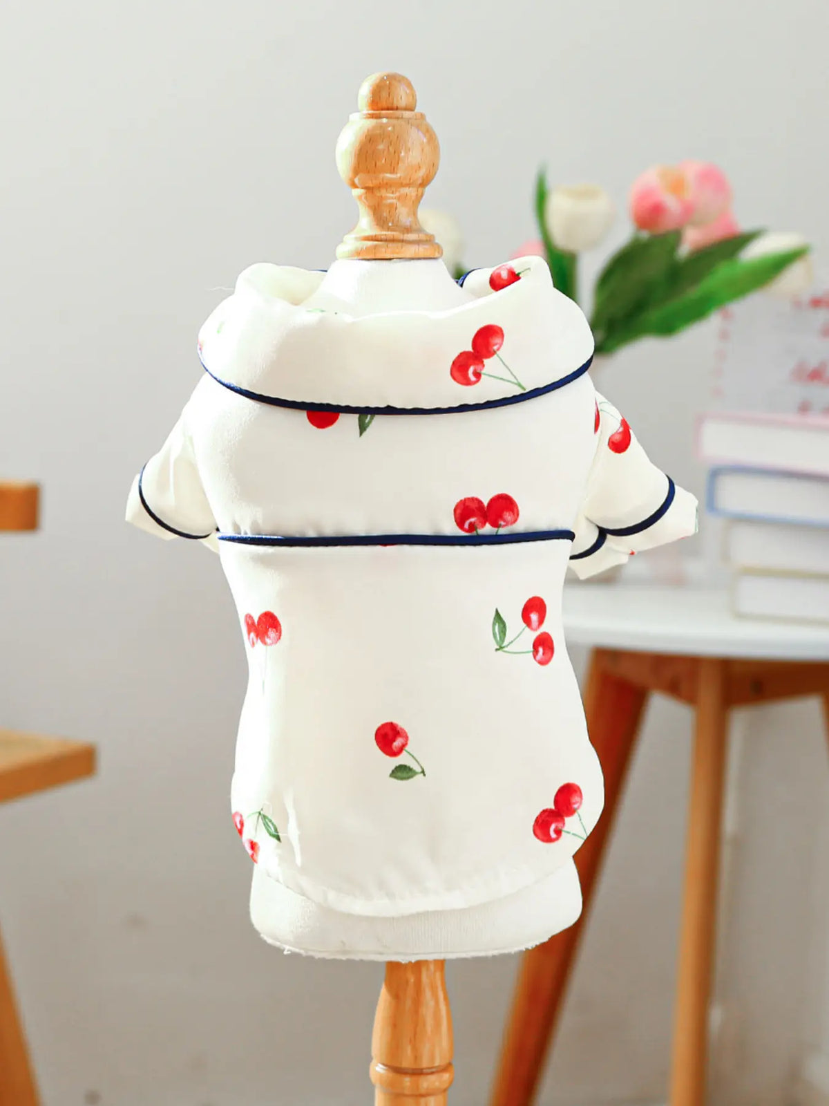 Contrast-Piping Satin Pet Pajamas — photo 13