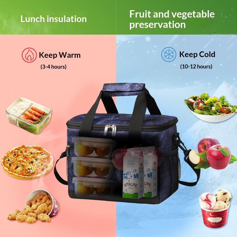 Insulated Tote Bag - Foldable Oxford Fabric Cooler Lunch Bag for Women