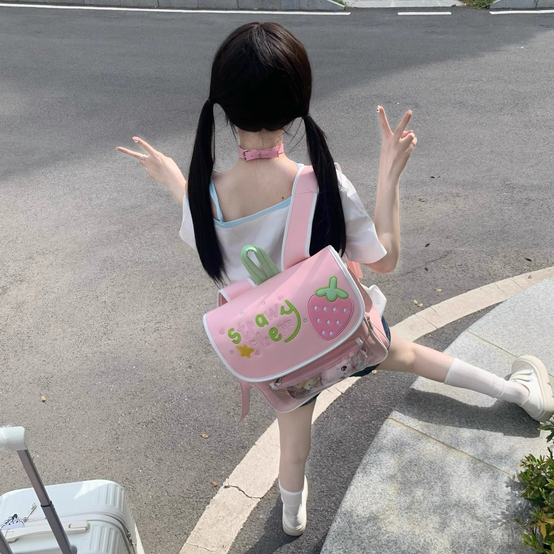 Japanese Anime Pain Bag Large Capacity PU Leather Backpack – Kawaii Campus Style