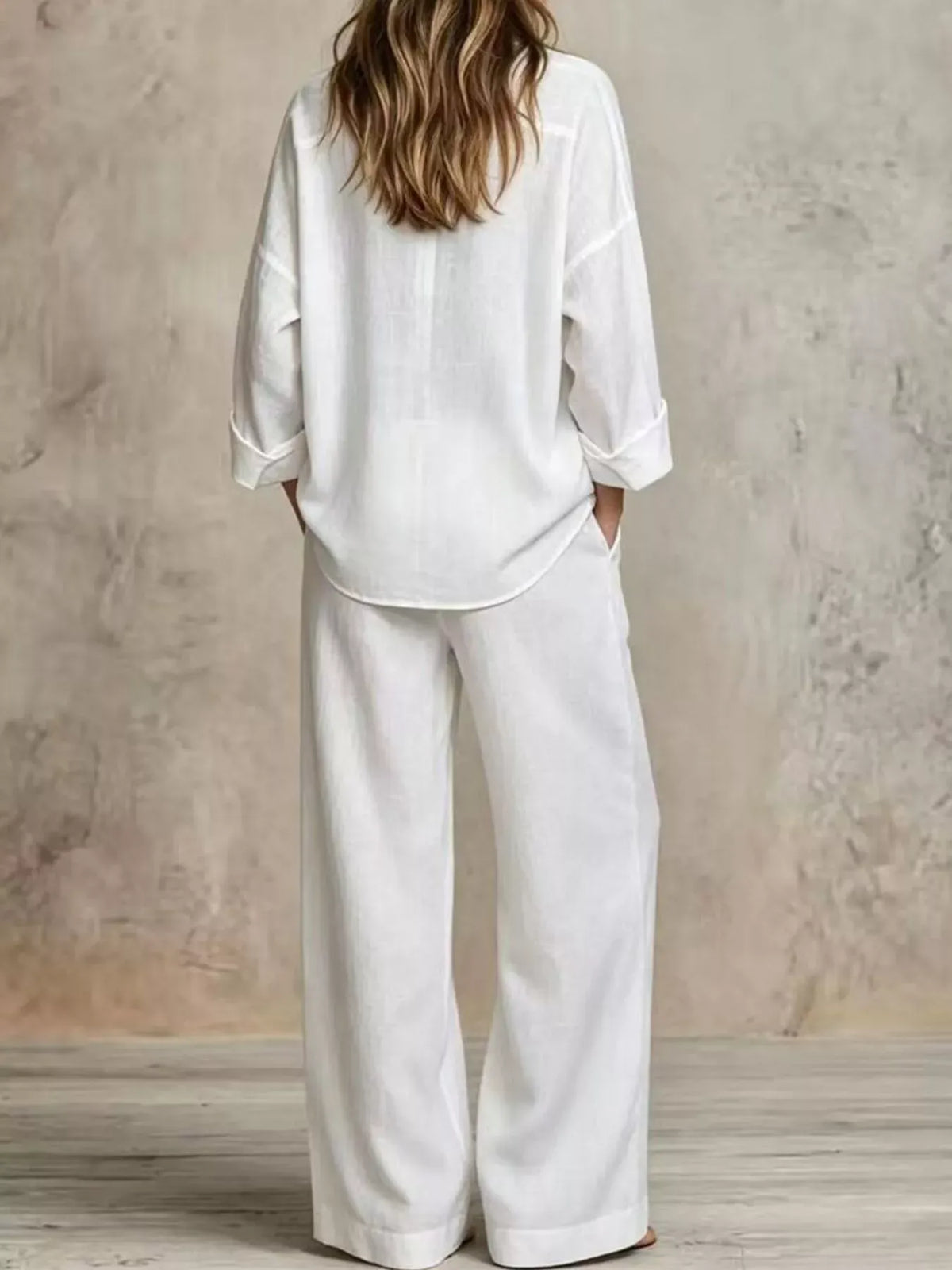 Women's Button-Down Shirt & Wide-Leg Pants Set — photo 21