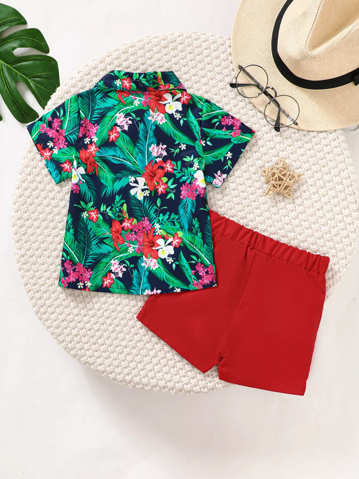 Tropical Bow Shirt & Shorts Set