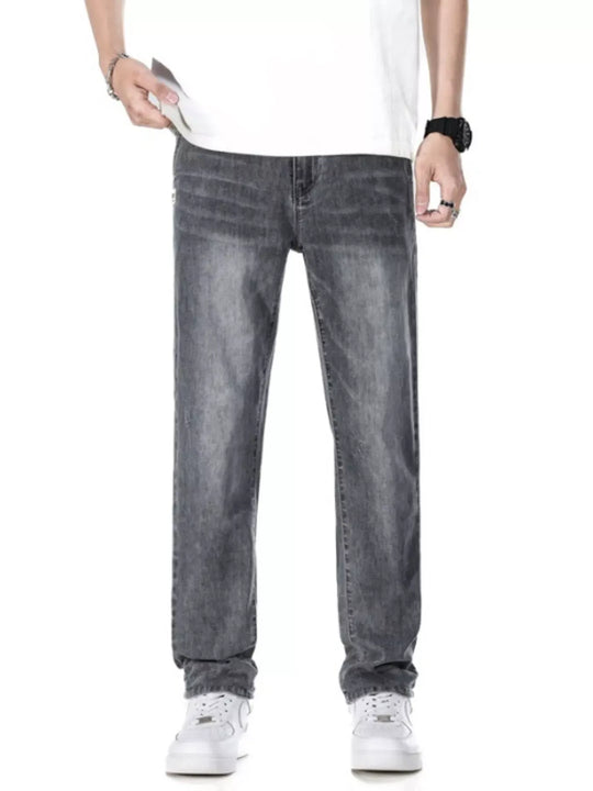 Another view: Men's Classic Straight Fit Washed Jeans